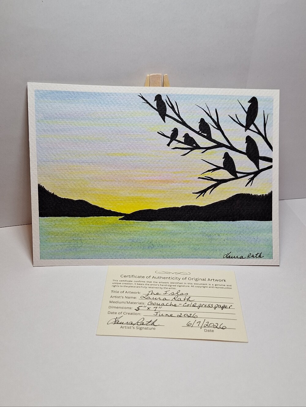 "The Isles" Hand-painted gouache painting - Picture 3 of 11